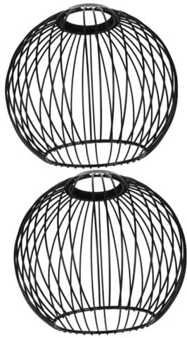 Alipis 2pcs Vintage Iron Wire Lampshade Replacement Decorative Lamp Cover for Pendant Lights Retro Style Compact Design for Various Spaces and Restaurant Decor