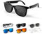 Intelligente Audio Sonnenbrille für Herren Damen mit Mikrofon Lautsprecher Wireless Bluetooth Smart Sun Glasses Polarisierten Brillengläsern Audiofunktion mit Kopfhörer (Schwarz)