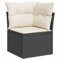 HETFTJN Eckbank Balkon Gartenstühle Couch Klein Garden Sofas - Garten-Ecksofa mit Kissen Schwarz Poly Rattan für Schwimmbad Speisesaal Balkon Garten