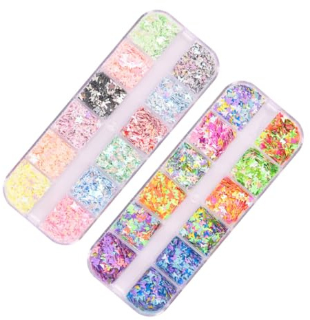 Healeved Maniküre Nail Art Pailletten Nagel Glitter Set