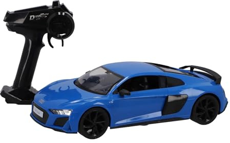 Dynatech Audi R8 Coupé RC Auto 1:14 Blau | Ferngesteuertes Fahrzeug mit 2,4 GHz Steuerung & LED-Leuchten | Rennspaß für Kinder ab 3 Jahren
