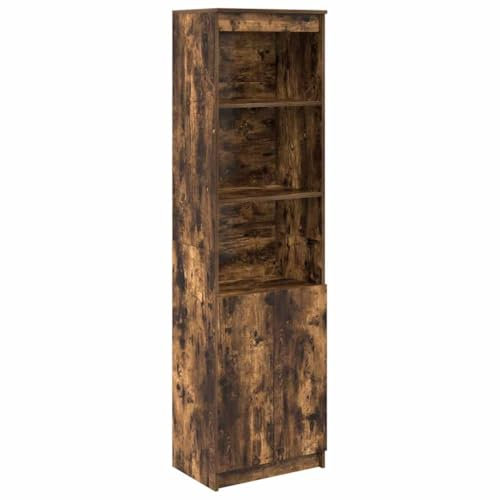 vidaXL Highboard Räuchereiche 50x35x180 cm Holzwerkstoff, Schrank, Lagerschrank, Schrank hoch, Beistellschrank, hoher Schrank, Schrank mit Tür