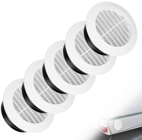 mizikuu 5 Stück Lüftungsgitter mit Insektenschutz, 75mm Rund Abluftgitter Außengitter Abdeckung Lüftungsrohr ABS Entlüftungsabdeckung Soffit Vents Lüftungsabdeckung für Badezimmer Heim Büro Küche