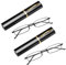 AKSIQIOL 2 Pairs Slim Metal Reading Glasses, Lightweight Blue Light Blocking Readers with Portable Pen Cases, Stylish Rectangle Frames for Men & Women (1.0-3.5 Strength)