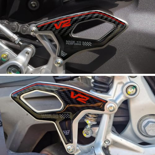 Resin Bike Adesivi Moto Compatibile con Ducati Panigale-Streetfighter V2-V2s 2025. Protezione Grip Moto Battitacco da Urti e Graffi. Coppia di Adesivi 3D Resinati Made in Italy