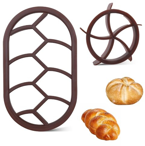 ZWLIYCHN Kaiser Bread Roll Mold 2Pcs Kaiser Roll Stamp Bread Dough Press Mold Set Bread Press Stamp Baking Stamp for Bread Bread Hand Maker Mold for Baking