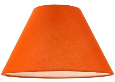 Classic Traditional 10 Vivid Orange Cotton Coolie Lampshade Suitable for Table Lamp or Pendant | 25cm x 17cm x 10cm by Happy Homewares