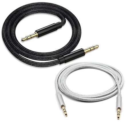 LIANRISES 2 Piezas Cable Jack 3.5 Macho Macho, Cable Aux 1M, Estéreo Nylon Trenzado, para Auriculares, iPod, iPhone, iPad, Audio de Coche, Phones, MP3,Sistema Estéreo,Tableta, Altavoz