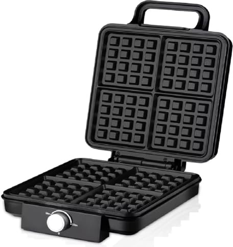 Koolenry Gauffrier 4 Tranches avec Revêtement Antiadhésif, Four à Œufs et à Crêpes, Contrôle de Température, Prise EU