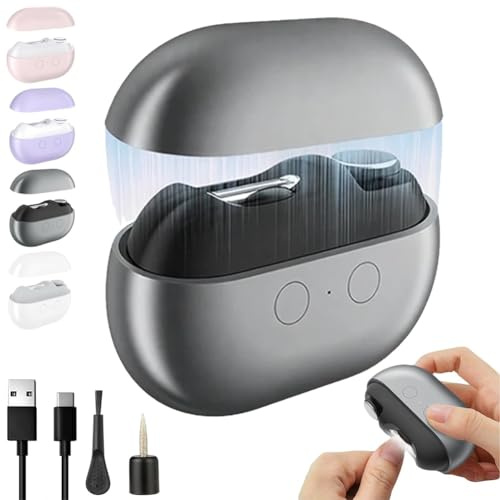 Yosody Fanyil Pubyfun Glosrity Sherum Easyclip Smart Nail Clipper, Vueeze 3-in-1 Automatic Nail Trimmer Polisher with LED Light, Multi-Functional Electric Easy Clip for Seniors Accessories(Black)