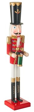Nussknacker-Figur Kiefernholz handgefertigte Weihnachtsdeko rot Svartan