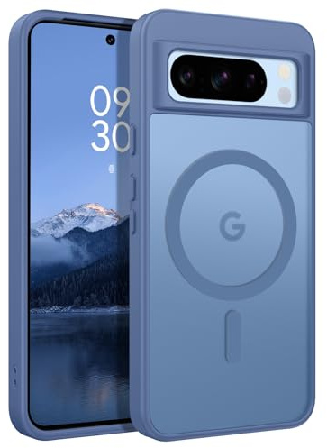 YINLAI for Google Pixel 8 Pro Magnetic Case Slim Skin-Feeling Dark Lavender | Compatible with MagSafe Trendy Translucent Matte Back Anti-Fingerprints Durable Military-Grade Shockproof for Men Women