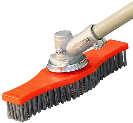Heavy Duty Deck Scrubbing Brush - 11.6 x 1.85 Lawn Mower and Strimmer Cleaner Stiff Bristle Scrubber Ergonomic Handle Design | Lawn Mower Brush for Garden, Yard, Patio, Floor, Tiles