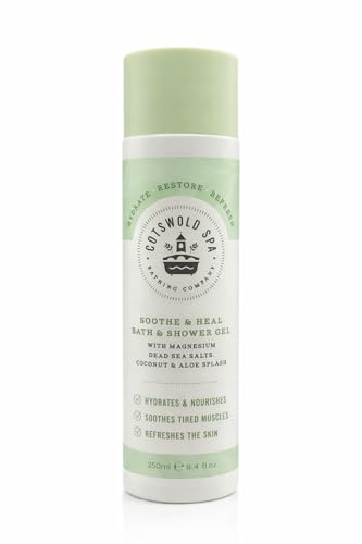Soothe & Heal Magnesium Dead Sea Salts Shower Gel with Coconut & Aloe Splash, 250ml, Calming Body Cleanser for Relaxation and Skin Soothing