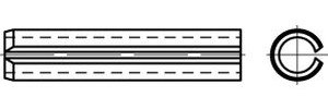 DIN 1481 1.4310 Spannstifte (Spannhülsen), schwere Ausführung - Abmessung: 6x45 (25 Stück)