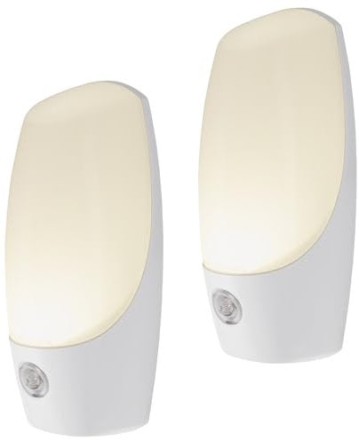 Energizer Automatic Nightlights, Soft White, Light Sensing, On at Dusk, Off at Dawn, Energy Efficient LED, for Kitchen, Hallway, Staircase, Bedroom, Bathroom, 37101, 2 Pack, 2 Count
