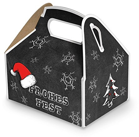 Logbuch-Verlag 5 kleine Schachteln Weihnachten schwarz weiß rot Frohes Fest 9 x 12 x 6 cm Geschenkschachteln zum Befüllen