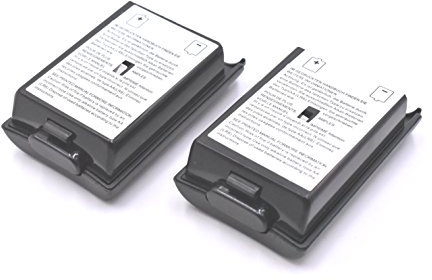 Lot de 2 cache-batterie pour manette sans fil Microsoft Xbox 360 noir