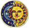Aufnäher Bügelbild Aufbügler Iron on Patches Applikation Sonne Mond und Sterne 8 cm