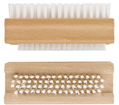 2 X Double Sided Wooden Nail Brush