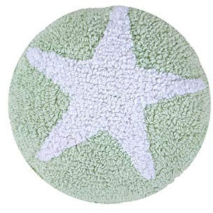 Happy Decor Kids Cuscino Decorativo Lavabile Round Stars. Fatto a Mano, 100% Cotone Naturale. Ideale per la Cameretta dei Bambini. Colori: Menta-Bianco, Misure: 30 x 30 cm.