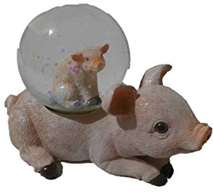 Euro Souvenirs Glitterkugel Schwein, Schweinchen, Ferkel, Schüttelkugel, Glitzerkugel, Schneekugel (ES17777)