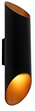 Qazqa - Modern Design Wandleuchte schwarz mit Gold I Messing - Organo S.I 2-flammig I Wohnzimmer I Schlafzimmer I Up & Down - Aluminium Zylinder - LED geeignet GU10