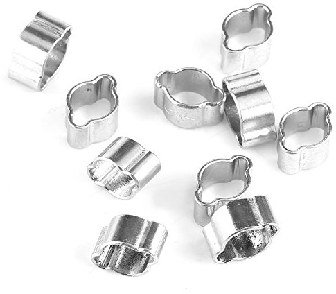 Schlauchschellen, 10 Stück verzinkte Edelstahl-Zweiohr-Schlauchschelle 5-23 mm für Fule Benzinrohrrohr für Kraftstoff(5-7MM)