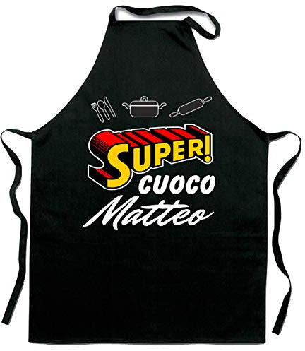Colorfamily Grembiule da Cucina Personalizzabile con Nome Cuoco Idea regalo divertente