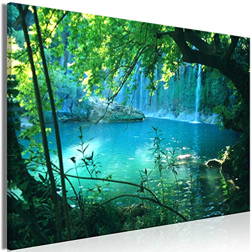 B&D XXL - Leinwandbild Wohnung Wasserfall, Schlafzimmer, Wohnzimmer, modern | Hochwertige Leinwand, sofort aufhängbar, ideal fürs Wohn- oder Schlafzimmer, wasserfest und lichtecht, langlebig, stilvoll