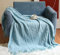 Hayisugal Wohndecke Boho Decke Weich Strick Wolldecke mit Quaste Kuscheldecke Sofadecke Couch Decke Überwurfdecke, Hellblau, 150 x 200cm