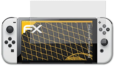 atFoliX Protecteur d'écran compatible avec Nintendo Switch Oled Film Protection d'écran, antiréfléchissant et absorbant les chocs FX Film Protecteur (3X)
