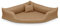 Juelle Hundebett aus Kunstleder Eckig für mittlere und große Hunde, Kuscheliges Kissen, Sofa Gabi M-XXL (120x120cm, Beige)