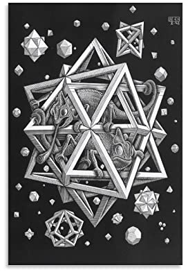 Kunstdruck auf Leinwand von M.C. Escher, 40 x 60 cm
