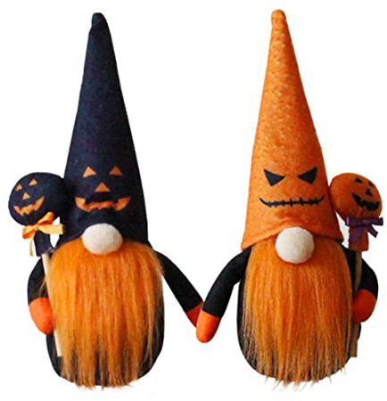 Newin Star Halloween Deko Puppe Kürbis Puppe Ornamente Halloween Plüsch Wichtel Deko 2ST