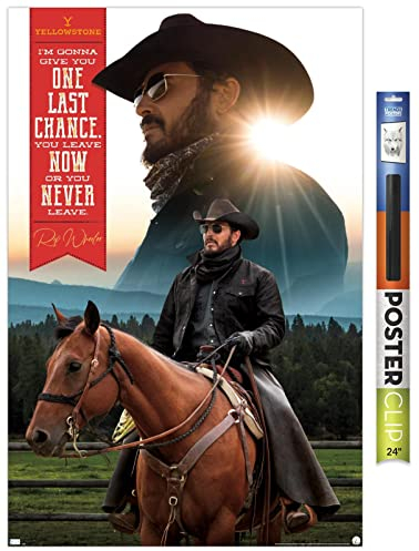 Trends International Yellowstone – Rip Wall Poster, 56,8 x 86,4 cm, Premium Poster & Clip Bundle