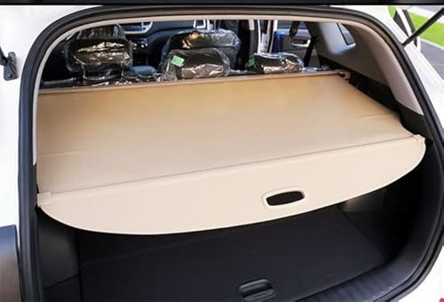 Einziehbarer Kofferraum-Schattenvorhang Für Koleos 2016-2019 Sicherheits-Laderaumabdeckung Halterung Hutablage (Farbe : Beige, Größe : Canvas)