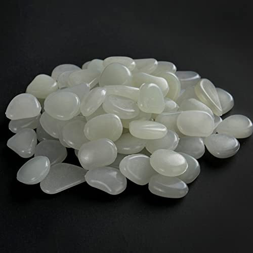 SPORTARC Lot de 50 galets phosphorescents pour aquarium Blanc