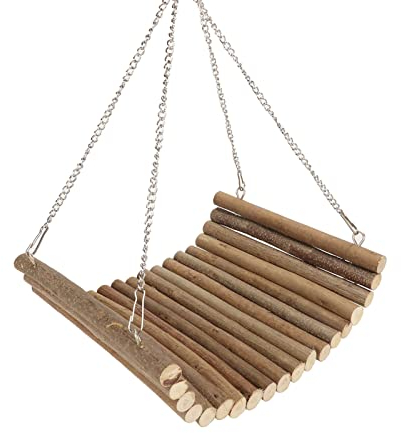 Hamster Holzschaukel Haustier Holz Hängeschaukel Hamster Schaukel Hängematte für Chinchilla, Eichhörnchen, Kaninchen und Vögel (20 * 30 cm)