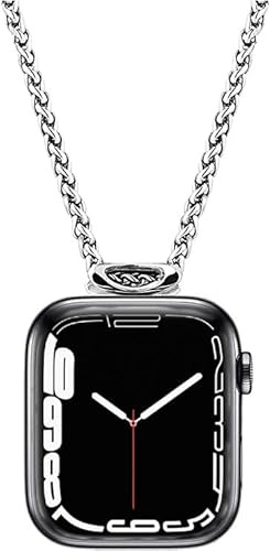 Makzib Necklace Adapter Pendant Compatible with Apple Watch, Infinity & Double Loop Connector Comes with 32inch Stainless Chain 3mm for iWatch Series 8/7/6/5/4/3/SE Infinity Loop 42mm/44mm/45mm/49mm