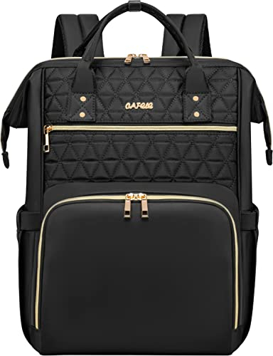 Cafele 17.3 In Zaino del computer portatile Donne, Moda Anti-furto business bagpack, Borsa del computer da viaggio Work back pack con porta USB, design ampio aperto, nero