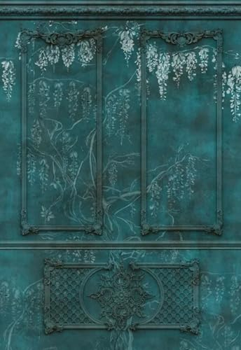 Casa Padrino Luxus Barock Vliestapete Antik Grün/Weiß - Barockstil Wohnzimmer Tapete mit elegantem Stuck Muster - Wanddeko im Barockstil - Barock Tapeten - Tapeten im Barockstil