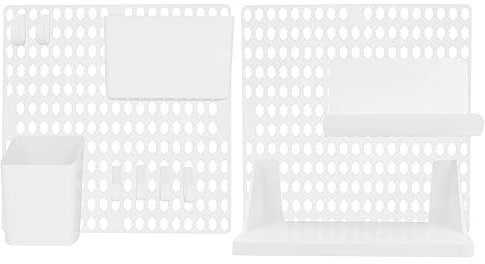 Zerodeko Kit Combiné De Panneaux Perforés Accessoires De Panneaux Perforés Tasses Étagères Bacs pour Garage Atelier Artisanal Rangement De Bureau Blanc