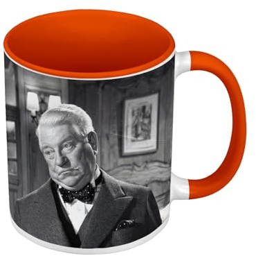 Premium Quality Colour Mug Orange – Le Gentleman D'Epsom Jean Gabin Louis De Funes Film Francais – Mug with Coloured Handle and Interior
