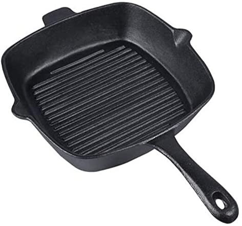 PACUM Wok-Pfanne, schwarze Bratpfanne, Antihaft-Bratpfanne, Induktionsherd, universelle, gewürzte Gusseisen-Bratpfanne, Antihaft-Pfanne ohne Beschichtung, 26 cm vision