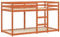 vidaXL Etagenbett, Bett mit Leiter Rausfallschutz, Hochbett mit Sperrholzlatten, Stockbett Kinderbett Doppelbett, Wachsbraun 90x190cm Massivholz Kiefer