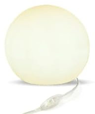 Licht-Erlebnisse Tischleuchte rund Ø 40 cm H: 35 cm inkl. LED E27 2700 K warmweiß Kabel Schalter TORI Weiß Kugelleuchte Tischlampe Wohnzimmer Schlafzimmer