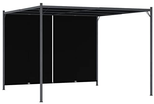ShCuShan Pergola da Giardino con Tetto Retrattile 3x3 m Antracite,Gazebo Pergola Con Telo Impermeabile Richiudibile E Struttura Rettangolare In Acciaio Inossidabile Ad Alta Densità, Per Arredo Giardin