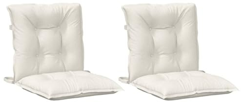 vidaXL Niedriglehner Auflagen 2 STK., Polster Kissen für Gartenmöbel, Stuhlauflage Sitzauflage für Gartenstuhl, Gartenstuhlauflagen, Melange Creme 100x50x7cm Stoff