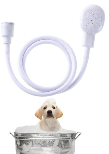Shower Attachment for Taps, Single Tap Shower Attachment for Bath Taps, Multi-Purpose Shower Hose for Pet Bathing and Hair Washing, 130 Cm PVC White Shower Attachment for Bath